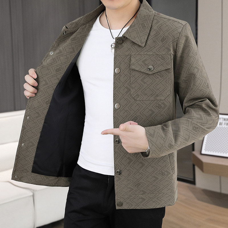 春季主推新款翻领夹克男士时尚休闲青年外套潮JK323p90,男装夹克,星座1507