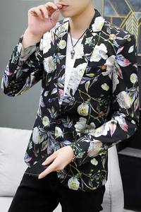 2023新款男式西服休闲韩版青年修身花色西服外套9913-9915p98图片