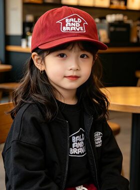 韩版字母刺绣棒球帽儿童男女百搭显脸小防晒遮阳鸭舌帽平板鸭舌帽