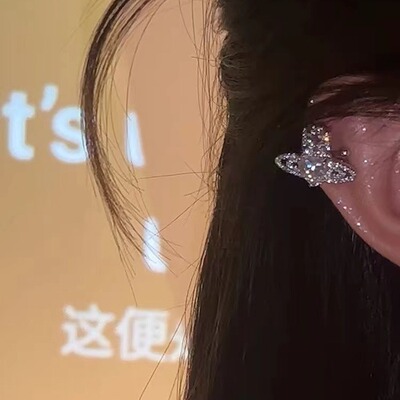 NANA同款西太后满钻土星耳夹后戴款耳环高级感超闪耳坠耳饰网红