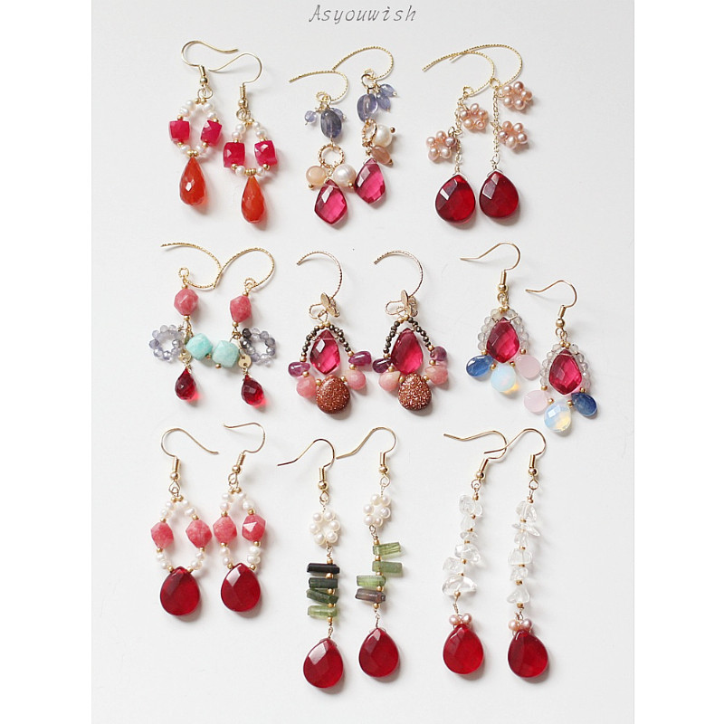 新年红气原创设计天然坦桑石英石天河石美国包金复古耳环耳夹,饰品/流行首饰/时尚饰品新,耳环,淘宝优惠券,粉丝福利购,淘宝优惠卷