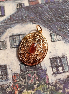 日系工厂天然女人石榴石925银吊坠14k包金锁骨链925银镀金项链女