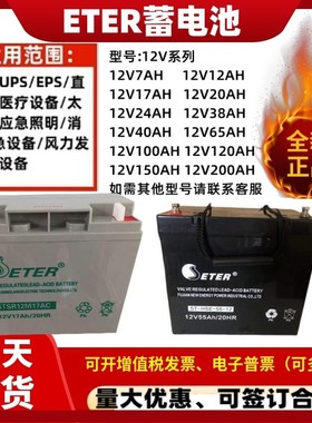 ETER蓄电池STSR12V4.5A7A12A17A24A38A55A65A100AH应急机房UPSEPS