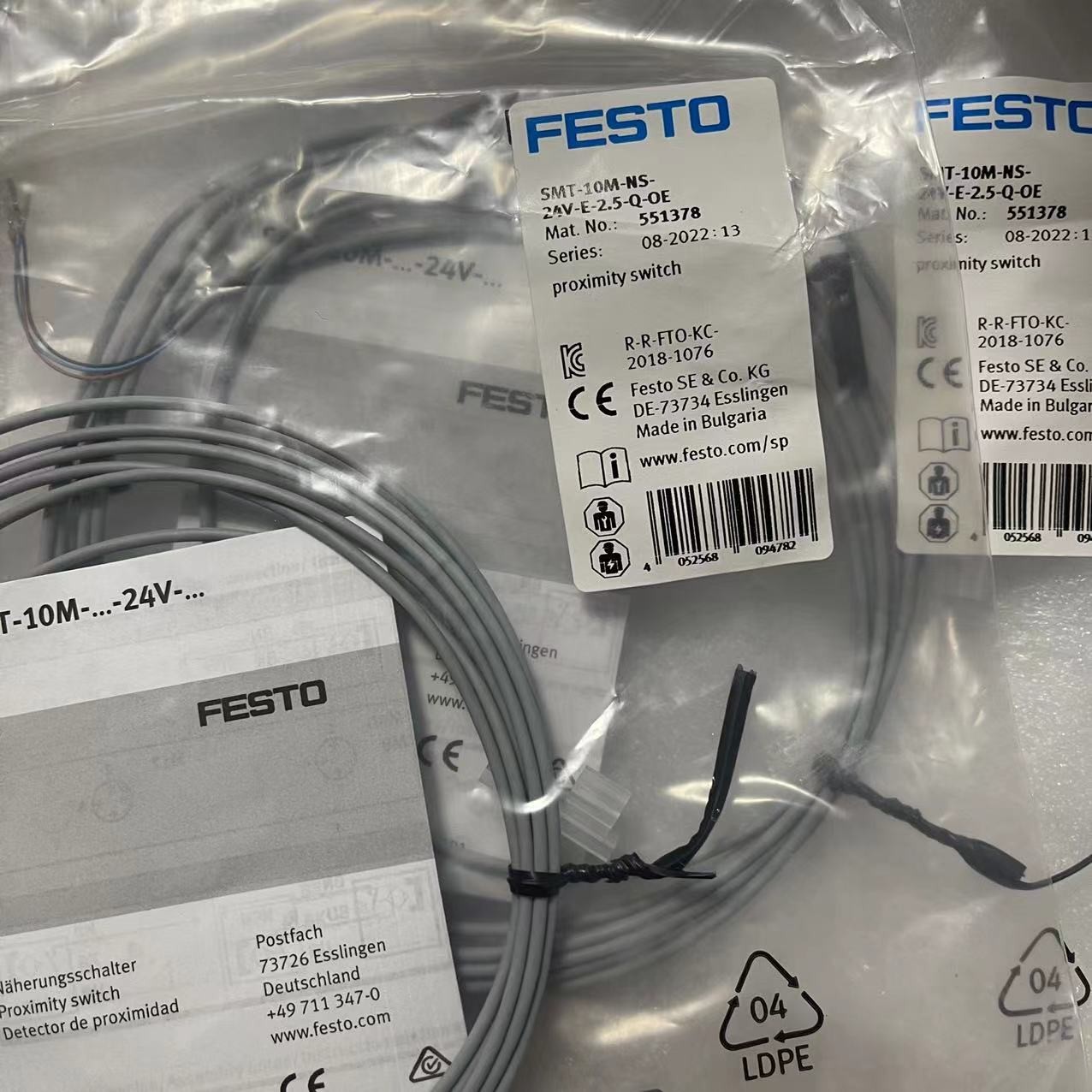 FESTO接近开关 SMT-10M-NS-24V-E-2,5-Q-OE 551378 551377 551379