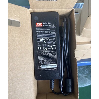 台湾GS60A24-P1M明纬60W24V电源适配器2.5A三插节能升级替代GST