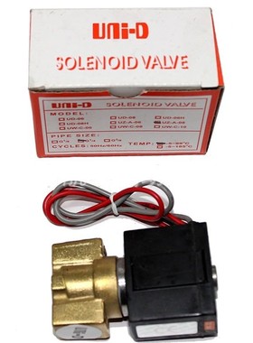 UNI-D电磁阀UZ-A-08气阀UZ-A-06水阀AC220V DC24V 0-1.0MPa 1/4牙