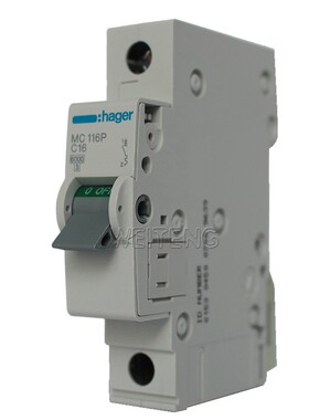 9年老店 HAGER海格 MC116P空开 C16A单极1P单片家用照明小型断路