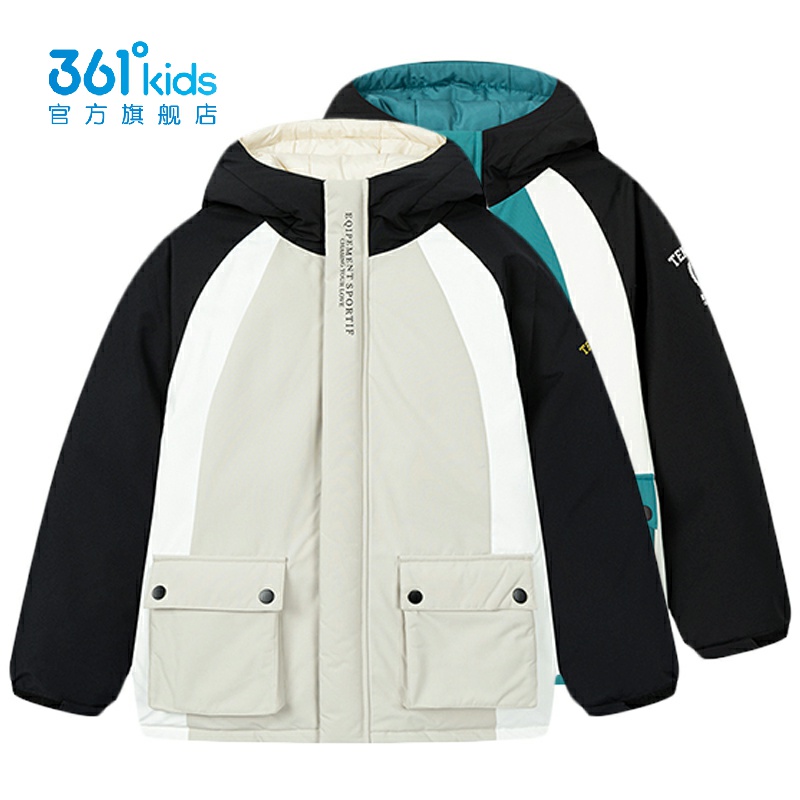 361男童三防羽绒服连帽新品2025冬防风学生工装保暖外套K52543912
