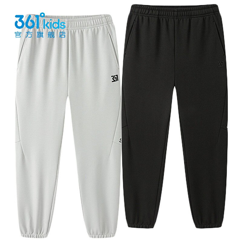361度男童加绒运动裤新品2025冬收口卫裤中大童棉质长裤K52541512