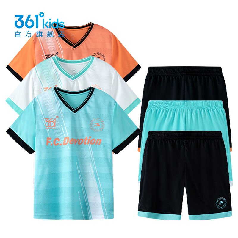 361男童足球套装新品2024秋夏速干运动服小学生T恤短裤K52431403