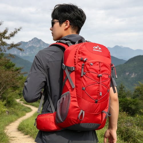 40L户外登山徒步悬浮可拆卸尼龙背包大容量露营旅行水袋双肩背包
