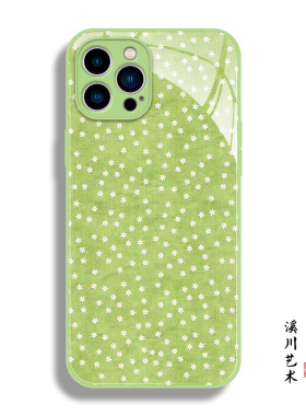 文艺小清新白色小碎花适用于iphone16promax手机壳15小米14华为mate70液态玻璃P60高级感oppo荣耀300一加vivo