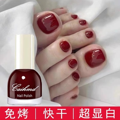 指甲油脚趾适合夏天的显白小亮片