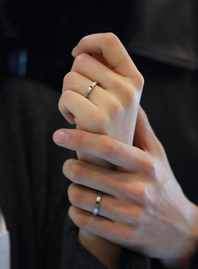 小众设计原创日韩风刻字情侣戒指