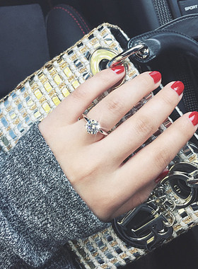 钻石切工进口纯银白金三克拉两一