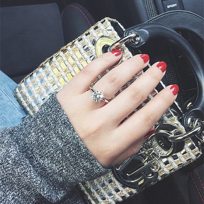 钻石切工进口纯银白金三克拉两一