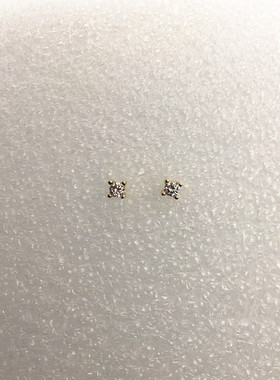 纯银14k金白色迷你耳骨钉