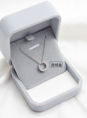 小众纯银几何圆圈ins百搭项链