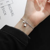 巷南 925纯银铃铛手链日韩简约灵动双层网红ins饰品闺蜜礼物