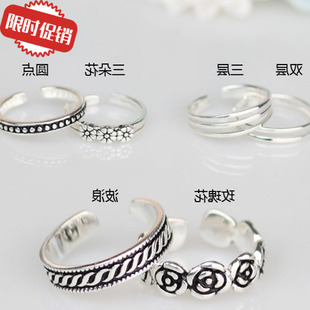 韩国正品 925纯银时尚气质二指关节戒指女开口脚趾尾戒百搭配饰品