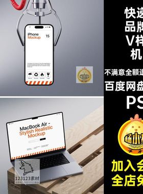 快递品牌V样机PSVI纸包装盒子名片胶带卡片手提袋PSD16款纸箱信