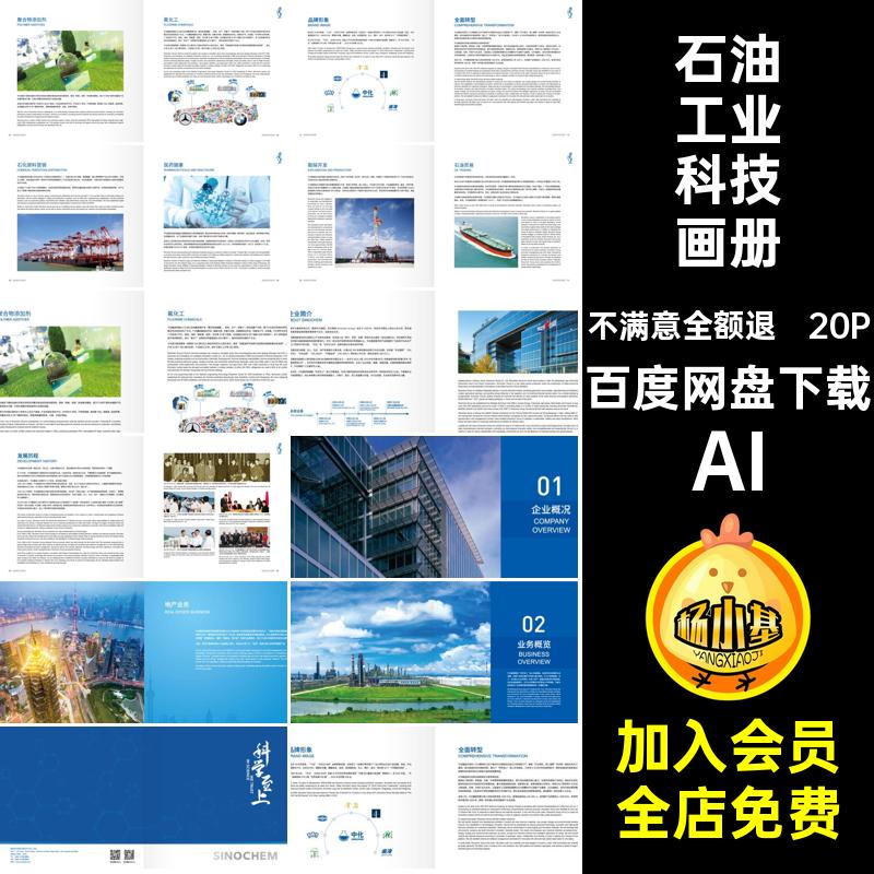 石油工业科技画册产品模板企业公司中国石化宣传画册AI手册20P