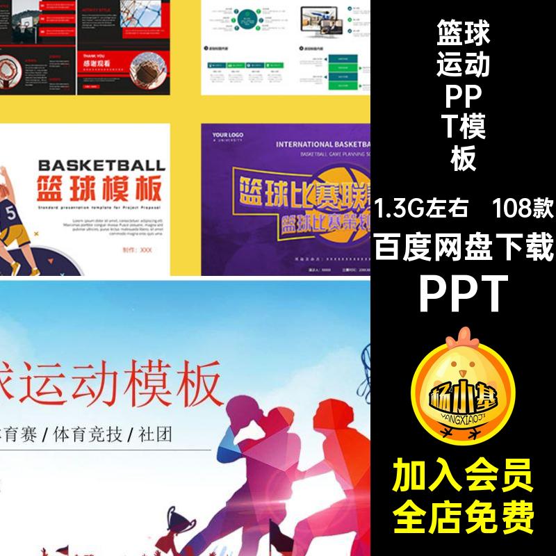 篮球运动PPT模板PPT球员大方案108款招新活动NBA策划比赛学生社团