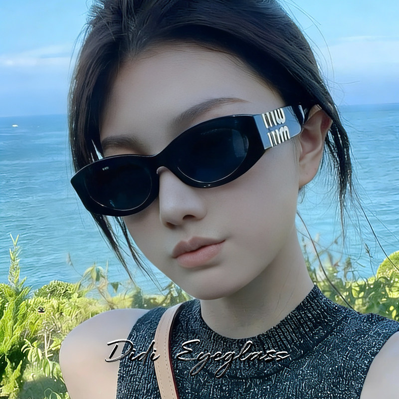 欧美轻奢风猫眼高级感墨镜女款2026新款海边防晒防紫外线太阳眼镜