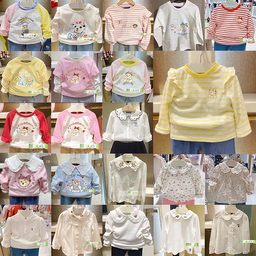 清仓春秋款女童纯棉长袖T恤