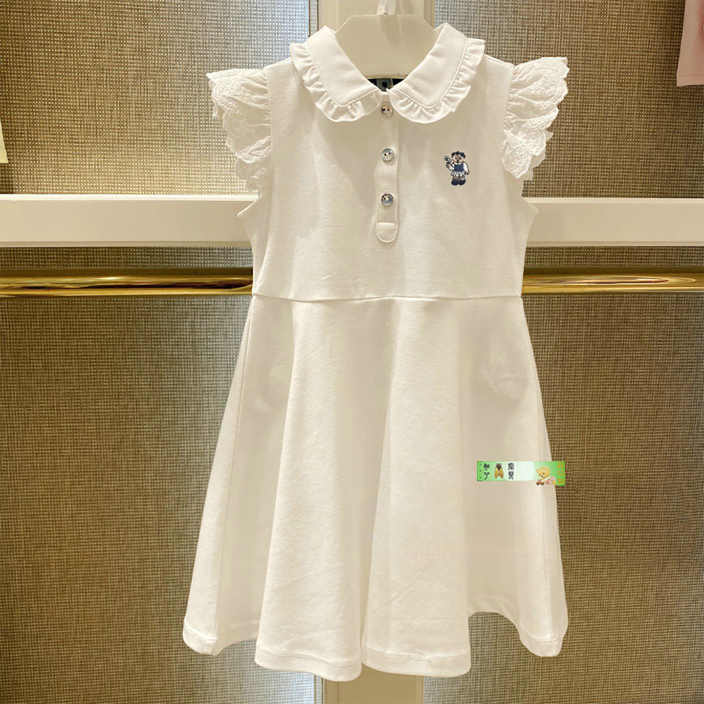 清仓价特惠夏款熊家女童 小飞袖花边连衣裙裙子验货品质