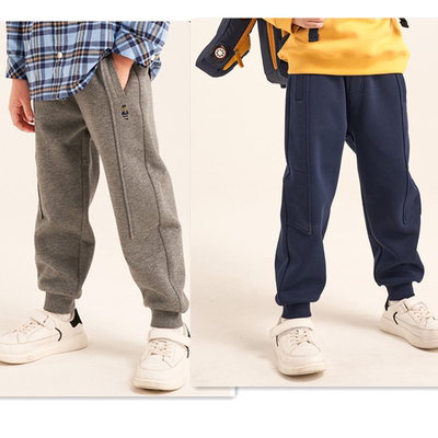 有180码 冬款韩版围尼小熊男童加绒裤子保暖毛圈裤子验货品质