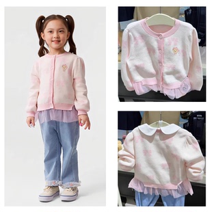 25秋季新款围尼小熊女童开衫纯棉线抗起球针织衫验货品质