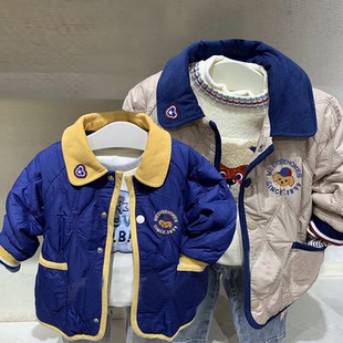 特价围尼小熊男婴童压格棉服薄棉衣外套验货品质帅气可爱出游