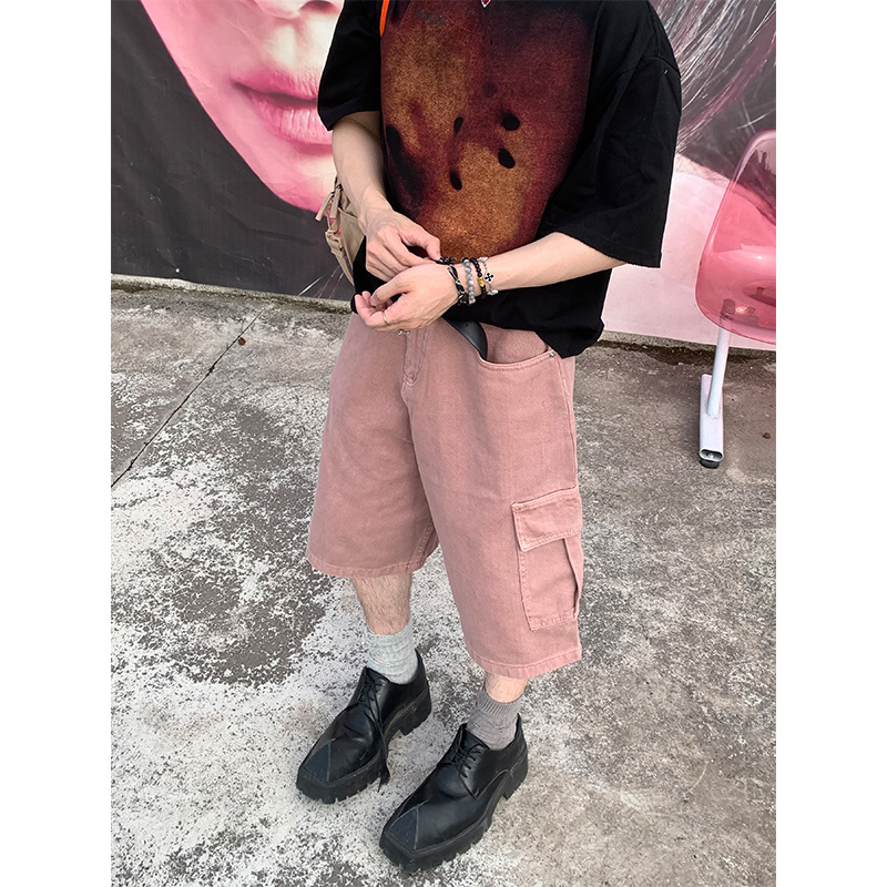 NECOYEP美式大口袋阔腿工装短裤