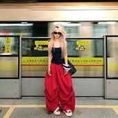 男女宽松休闲慵懒拖地长裤 复古纯色阔腿垂感休闲裤 美式 NECOYEP