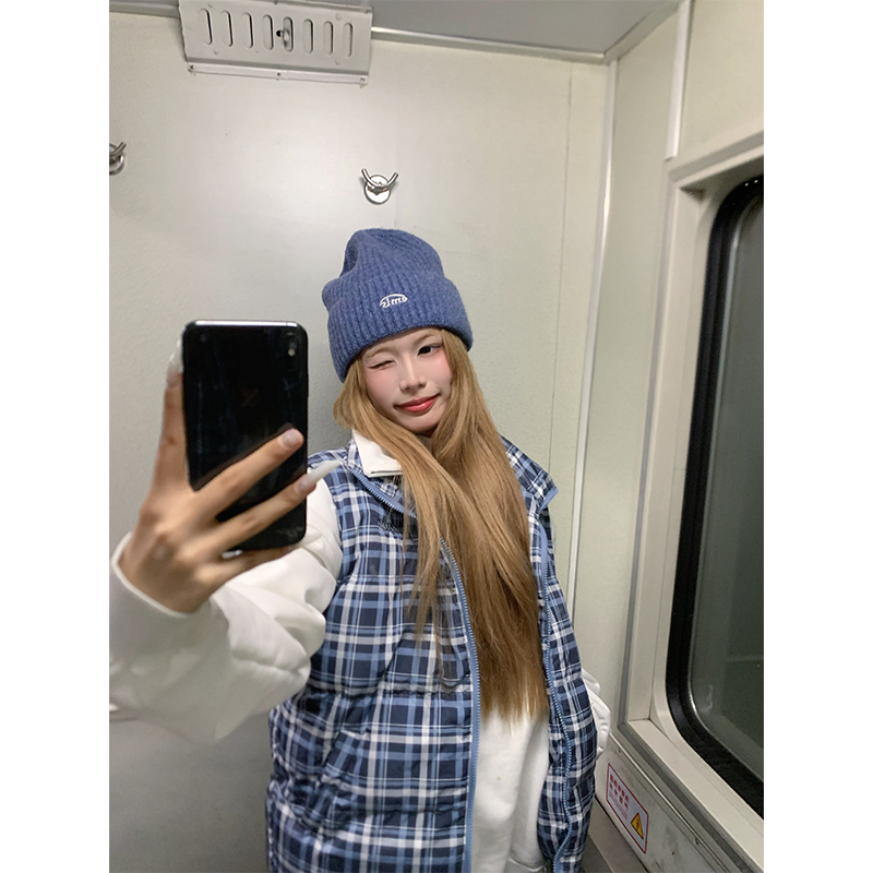 NECOYEP 美式格纹立领棉马甲男女秋冬宽松休闲百搭保暖叠穿外套