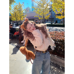 棉衣女秋冬休闲百搭保暖外套 复古立领毛绒短款 NECOYEP 美式