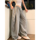 男女宽松休闲阔腿直筒百搭长裤 NECOYEP美式 复古慵懒垂感抽绳卫裤