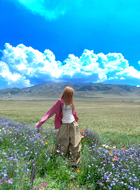 NECOYEP美式复古慵懒松弛感阔腿休闲裤男女宽松休闲简约拖地长裤