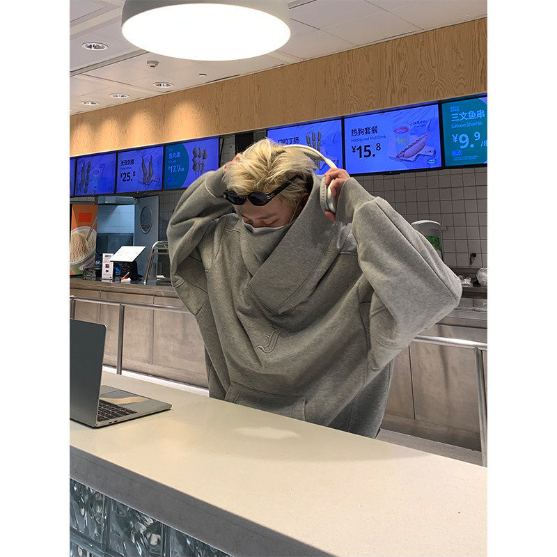 NECOYEP 美式潮牌机能风外套高领连帽卫衣男女宽松情侣休闲上衣高性价比高么？