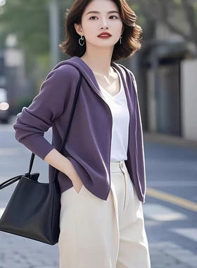 今年流行女装时髦洋气上衣慵懒风独特漂亮紫色外套春季2025年新款