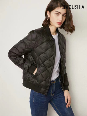 羽绒棉服女式短款潮小棒球外套