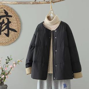 圆领轻薄款 韩版 棉服女士短款 宽松大码 保暖外套 2025冬季 时尚 新款