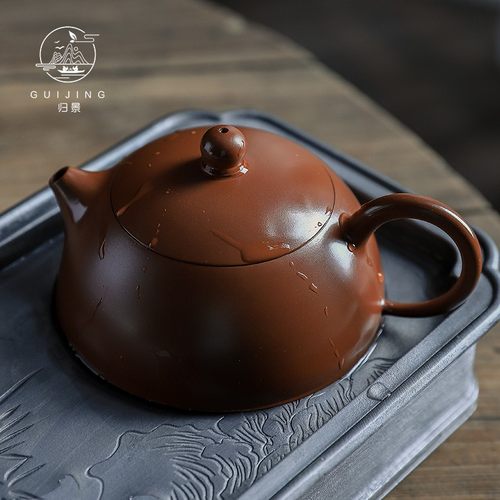 高品质潮州纯手工朱泥手拉壶