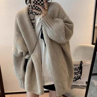 温柔软糯慵懒风开衫女宽松春秋新款韩版高级感小个子针织毛衣外套