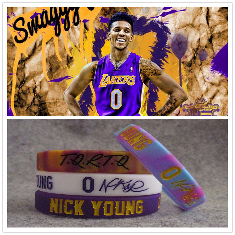 篮球球星0号尼克杨nick young签名运动手环硅胶腕带球迷饰品夜光
