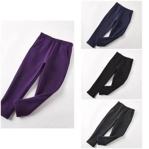 童装松紧腰围纯棉加绒加厚打底裤