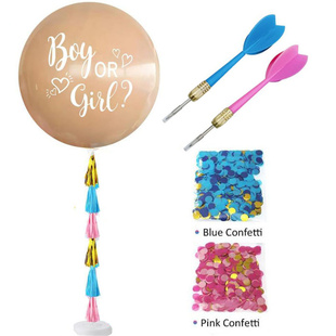 36寸性别揭秘派对装饰气球boy orgirl男女孩迎婴揭示纸屑流苏气球