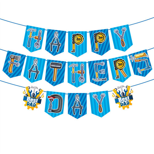 happy fathers day爸爸父亲节装饰拉旗仪式背景墙布置横幅道具