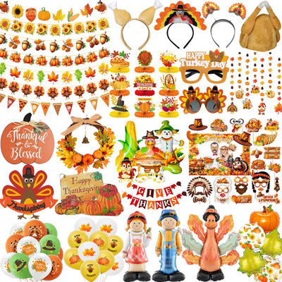 感恩节秋天装饰发箍拉旗